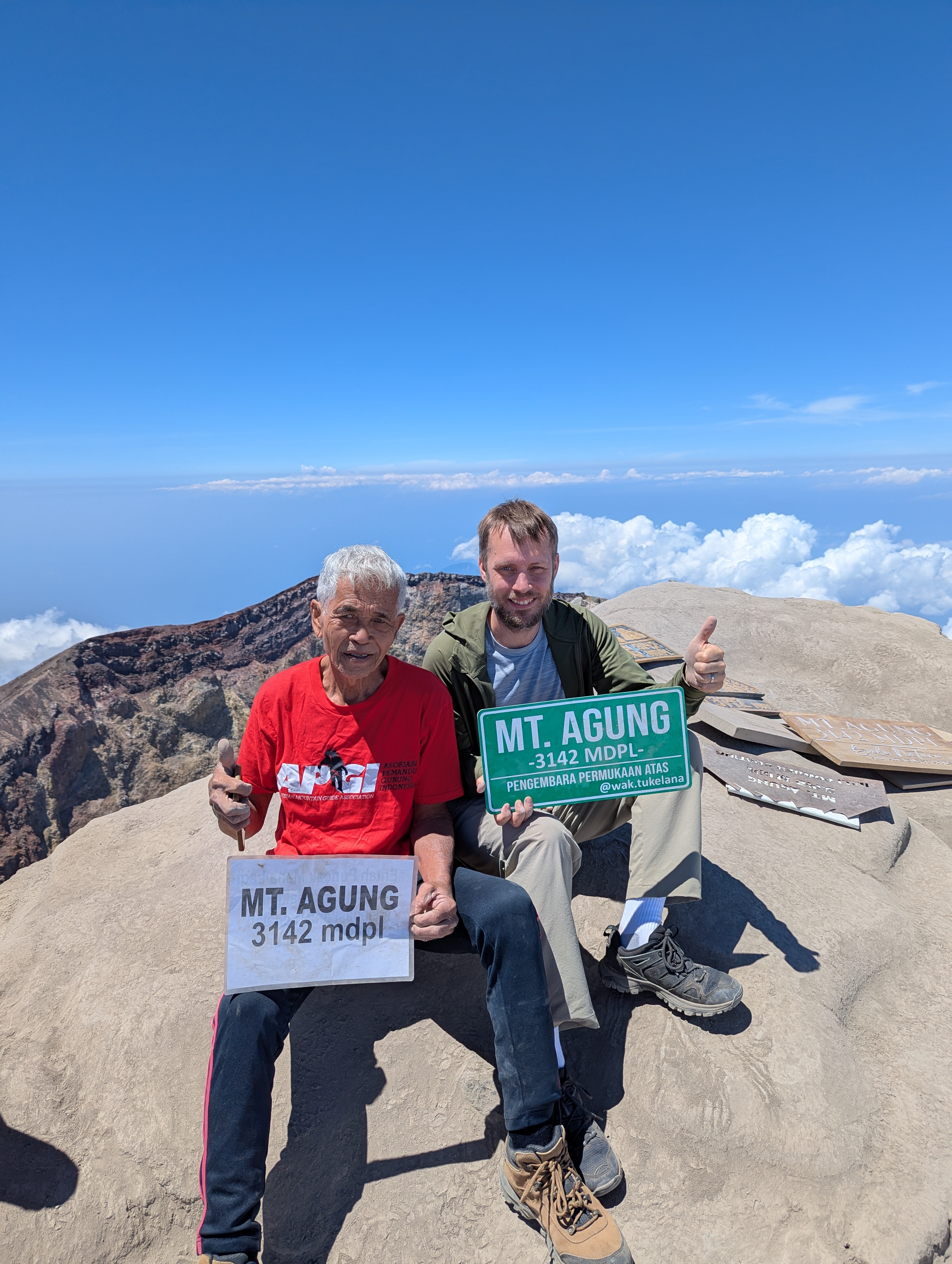 Me at the summit with Wayan Tegteg